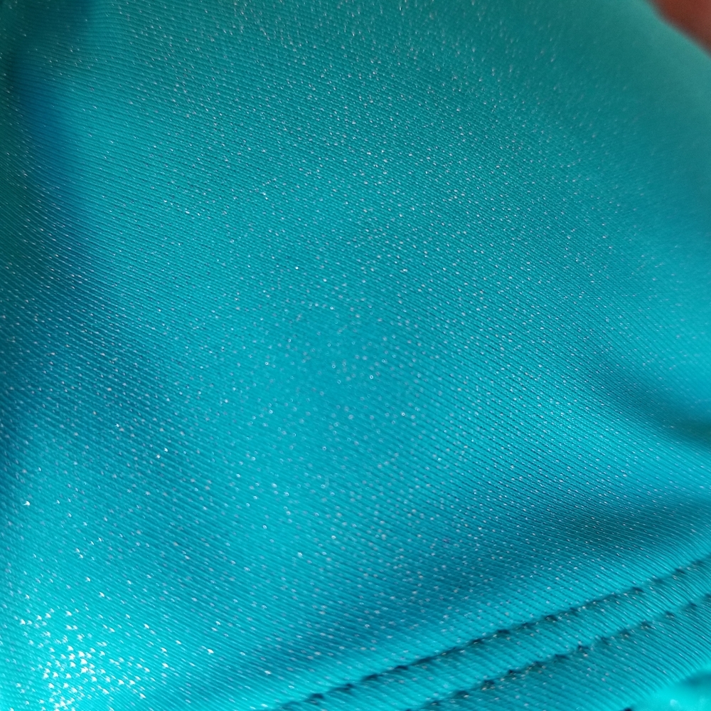 KIRRA Metallic Ocean Blue Marina Sliding Triangle Bikini Top Sz M - Picture 3 of 8